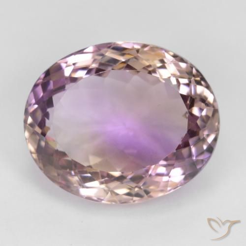 17.30ct 天然 双色 紫黄晶, 椭圆形, VS