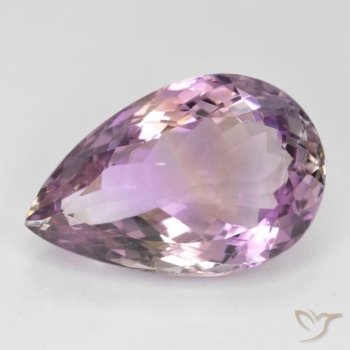 16.24ct 天然 双色 紫黄晶, 梨形, VVS