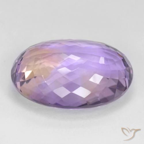 25.38克拉天然紫黄晶，椭圆形，VVS-VS