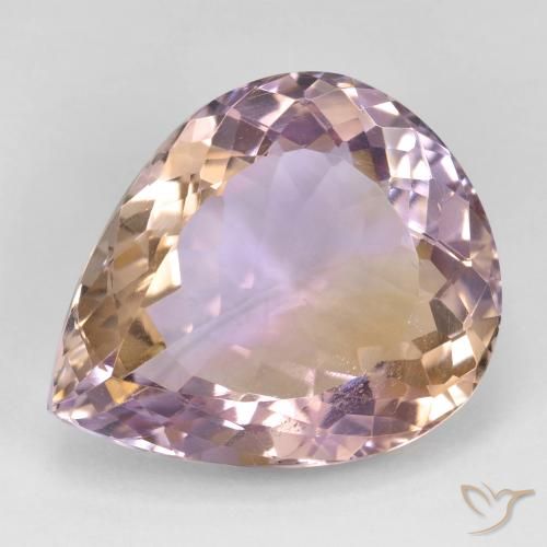 18.91ct 天然 双色 紫黄晶, 梨形, VS
