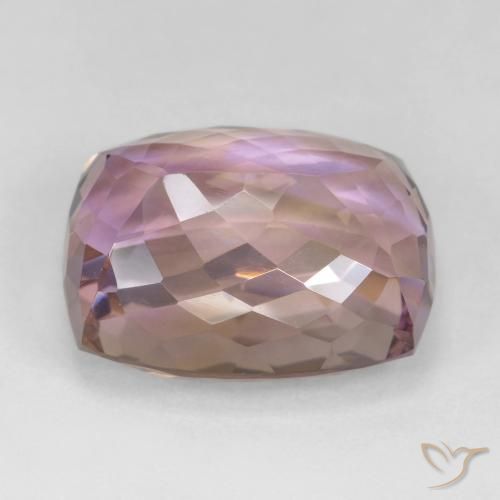 18.73克拉天然双色紫黄晶，垫形剪裁，17.7×13.9毫米，VS