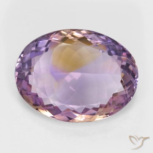 21.36ct 天然 双色 紫黄晶, 椭圆形, VVS-VS