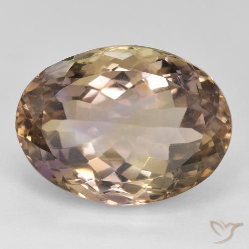 20.00ct 天然 双色 紫黄晶, 椭圆形, VS