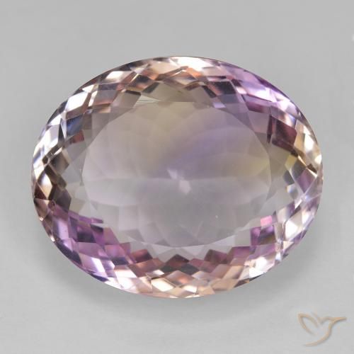 25.74ct 天然 双色 紫黄晶, 椭圆形, VVS-VS
