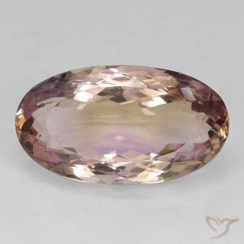 19.81ct 天然 双色 紫黄晶, 椭圆形, VVS-VS