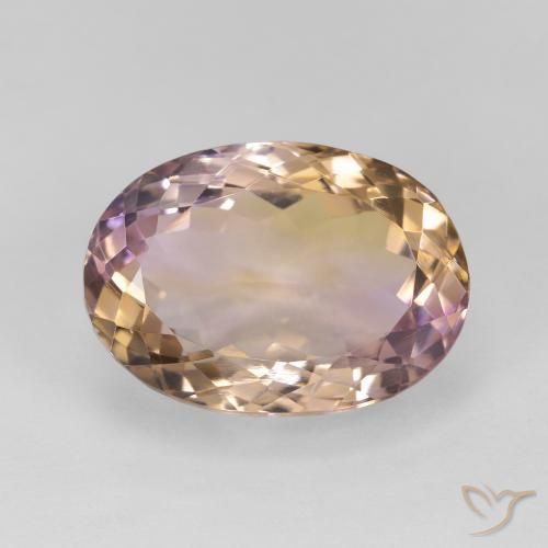 16.73ct 天然 双色 紫黄晶, 椭圆形, VS
