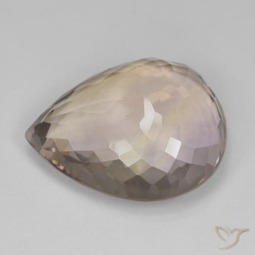 23.48克拉天然紫黄晶，梨形，VVS-VS
