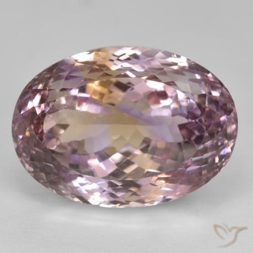 27.56ct 天然 双色 紫黄晶, 椭圆形, VVS-VS
