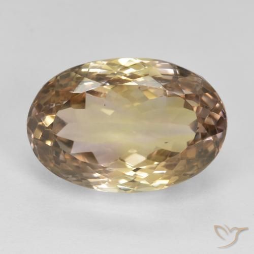 14.06ct 天然 双色 紫黄晶, 椭圆形, VS