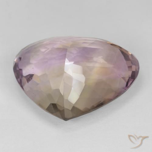 25.90克拉天然紫黄晶，梨形，VVS-VS