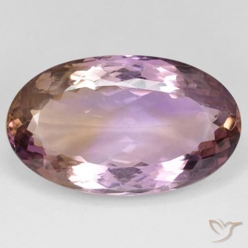 24.66ct 天然 双色 紫黄晶, 椭圆形, VS