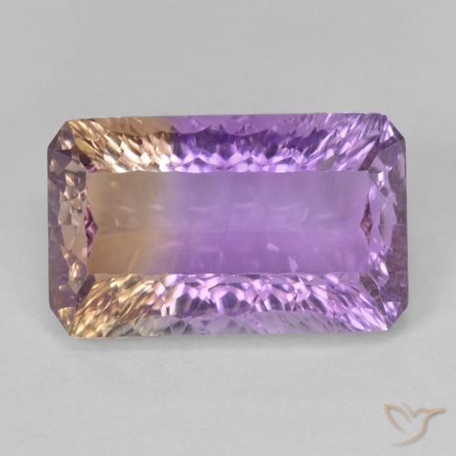 9.72ct 天然 双色 紫黄晶, 祖母绿式切割, VVS-VS