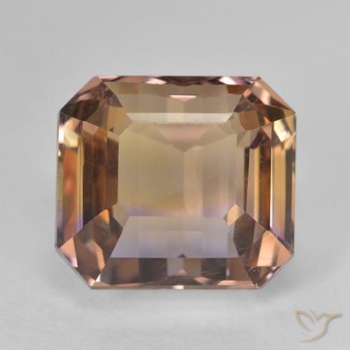 10.38ct 天然 双色 紫黄晶, 祖母绿式切割, VVS-VS