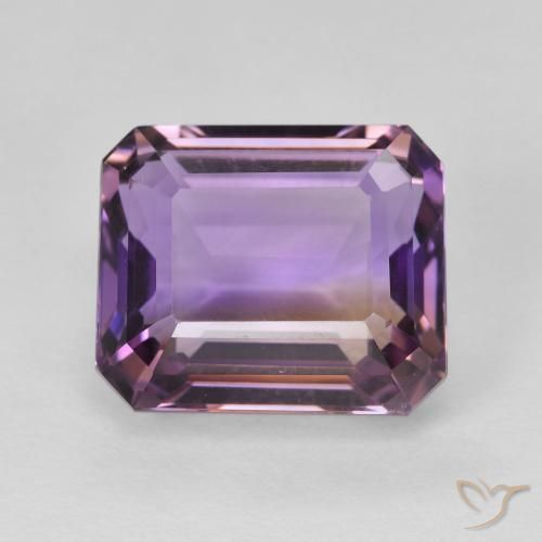 8.50ct 天然 双色 紫黄晶, 祖母绿式切割, VVS-VS