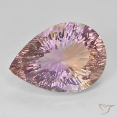 13.95克拉天然紫黄晶，梨形，VVS