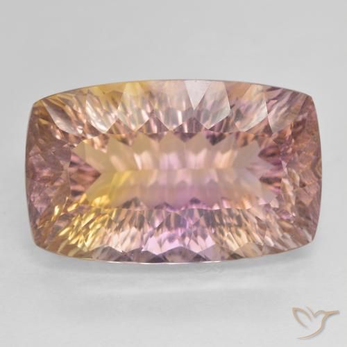 19.18ct 天然 双色 紫黄晶, 软垫, VVS