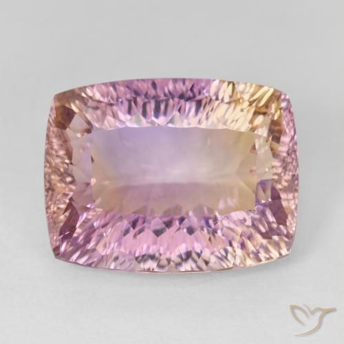 12.54ct 天然 双色 紫黄晶, 软垫, VVS