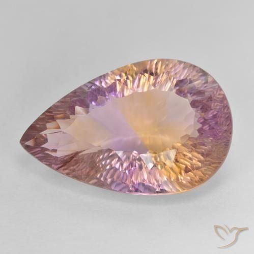 16.13ct 天然 双色 紫黄晶, 梨形, VVS