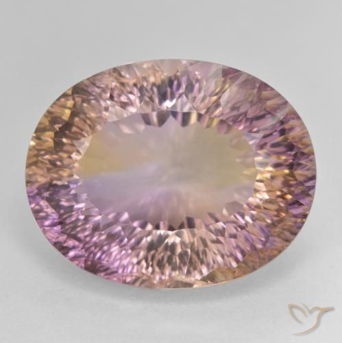 21.22ct 天然 双色 紫黄晶, 椭圆形, VVS