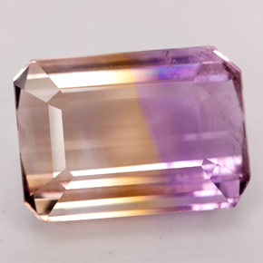 16.32克拉天然黄色紫黄晶，祖母绿式切割，17.6×12.5毫米，SI