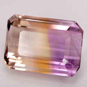 16.32克拉天然黄色紫黄晶，祖母绿式切割，17.6×12.5毫米，SI