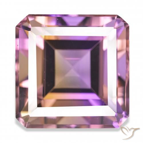 36.92ct 双色 紫黄晶 宝石, 祖母绿式切割, IF