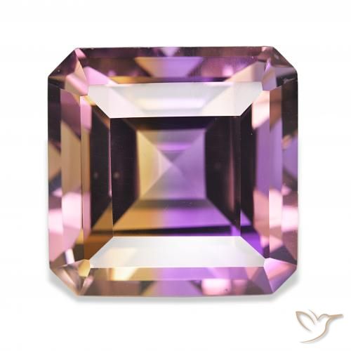 23.16ct 双色 紫黄晶 宝石, 祖母绿式切割, IF