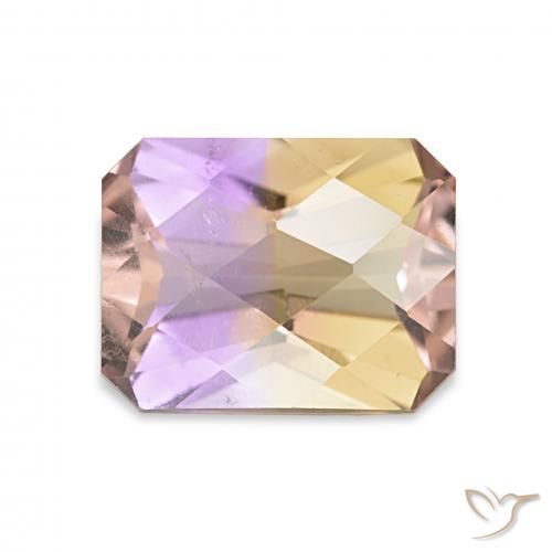 2.06ct 双色 紫黄晶, 祖母绿式切割, VS