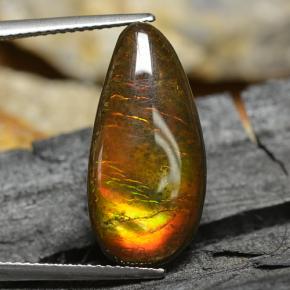 8.95克拉天然多色菊石宝石，梨形，22.4×10.9毫米，不透明