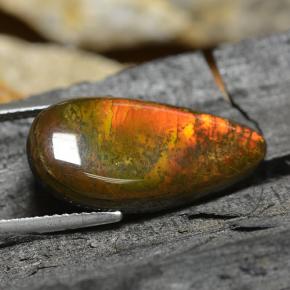 8.95克拉天然多色菊石宝石，梨形，22.4×10.9毫米，不透明