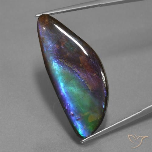 21.30克拉天然多色菊石宝石，异形，33.9×13.8毫米，不透明
