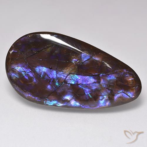 20.69克拉天然多色菊石宝石，梨形，30.2×16.1毫米，不透明