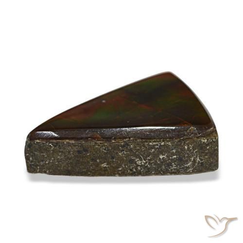 3.12克拉天然多色菊石宝石，三角形，12.4×8.8毫米，透明