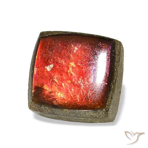 1.45克拉天然多色菊石宝石，方形，6.3×6.1毫米，不透明