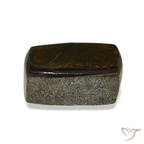 1.62克拉天然多色菊石宝石，长方形切工，7.8×5.4毫米，不透明