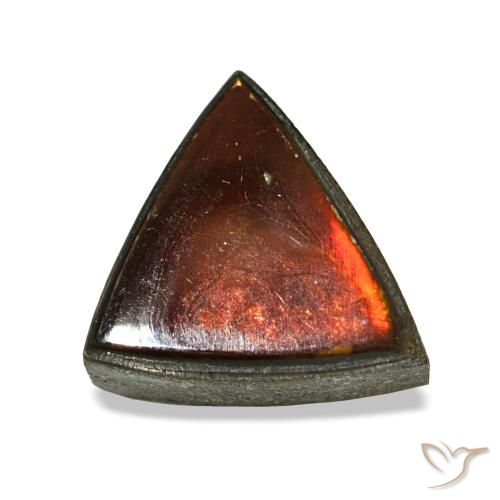 1.53克拉天然多色菊石宝石，三角形，8.6×7.3毫米，不透明