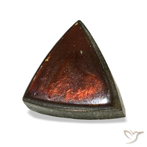 1.53克拉天然多色菊石宝石，三角形，8.6×7.3毫米，不透明
