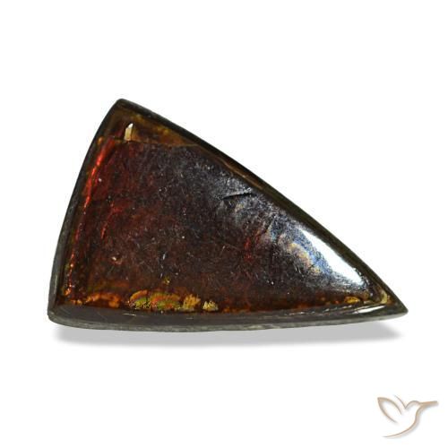 1.89克拉天然多色菊石宝石，三角形，11.1×7.3毫米，不透明