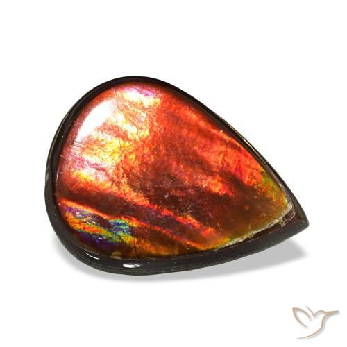 3.35克拉天然多色菊石宝石，梨形，11.8×8.8毫米，不透明
