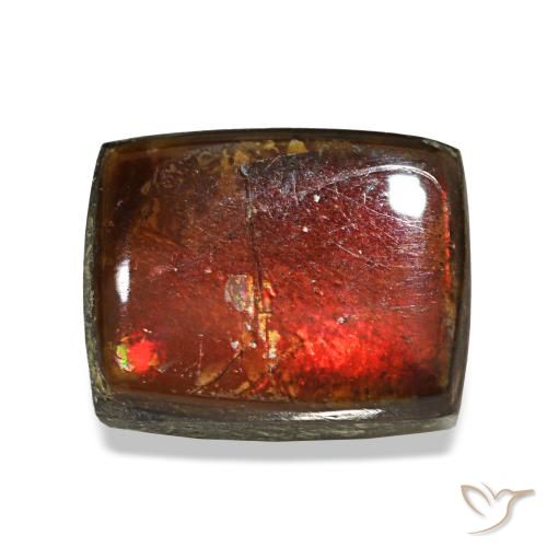 2.38克拉天然多色菊石宝石，长方形切工，9×7.1毫米，不透明