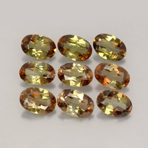 天然多色红柱石，椭圆形切割，5.9×4.1毫米，VS