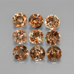 克拉天然红柱石，圆形切割，VS