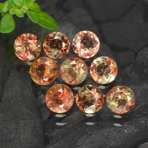 2.20天然多色红柱石，圆形切割，4.04毫米，VS