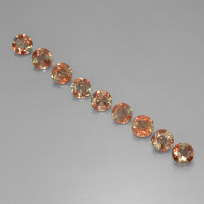 克拉天然红柱石，圆形切割，VS