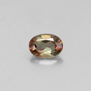 0.32克拉天然多色红柱石，椭圆形切割，5.3×3.8毫米，VVS-VS