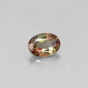 0.32克拉天然多色红柱石，椭圆形切割，5.3×3.8毫米，VVS-VS