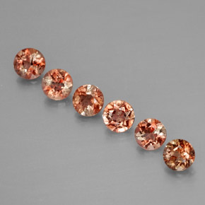 1.26克拉天然红柱石，圆形切割，VS