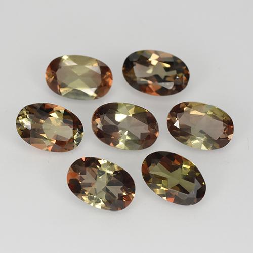 3.05天然多色红柱石，椭圆形切割，5.9×4毫米，VS-SI