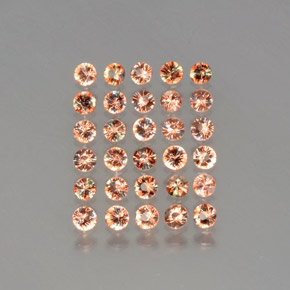 克拉天然红柱石，圆形切割，VS