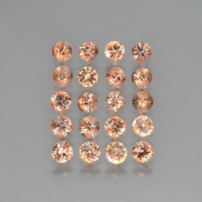 克拉天然红柱石，圆形切割，VS